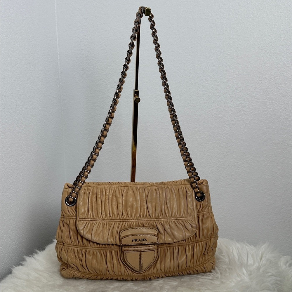 💯Authentic Prada Nappa Gaufre Chain Shoulder Bag🍀